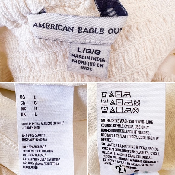 AMERICAN EAGLE Cream Crochet Bohemian Romper - Picture 13 of 16